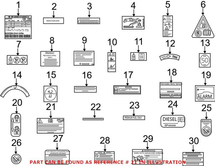 Mercedes Engine Decal 6422211201